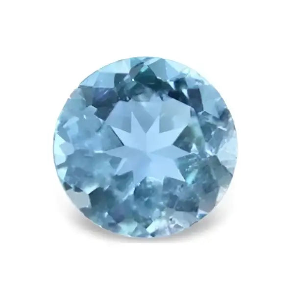 Topaze bleu ciel taille ronde a facettes 5 mm 0.50 carats