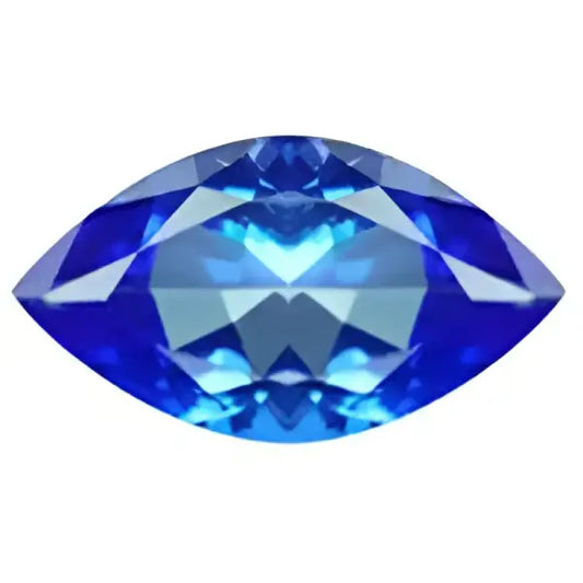 Topaze bleu glacier marquise a facettes 14x7 mm 3.13 carats