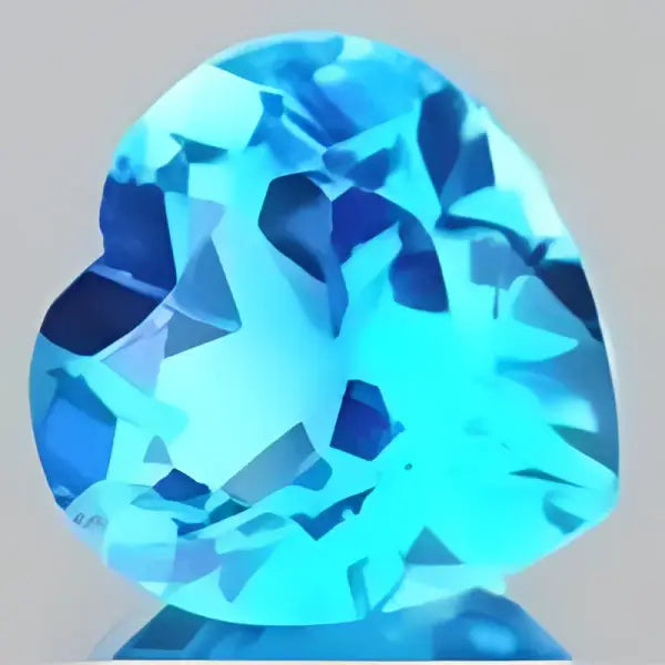 Topaze bleu suisse coeur a facettes 7x7 mm 1.55 carat