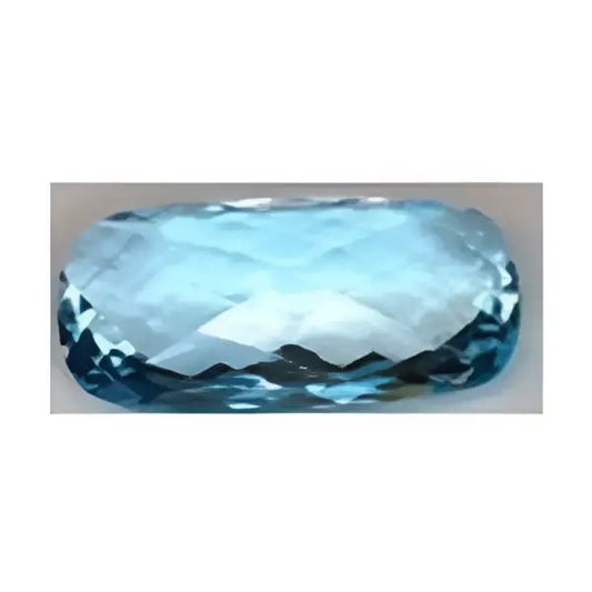 Topaze bleu suisse coussin long checker board 30x15 mm 35.00 carats