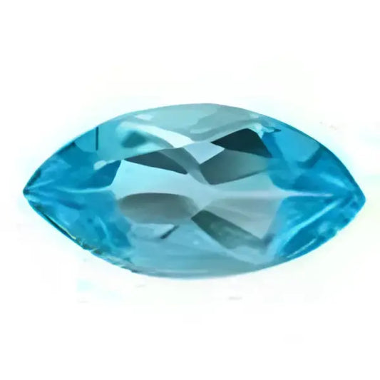 Topaze bleu suisse marquise a facettes 8x4 mm 0.70 carat