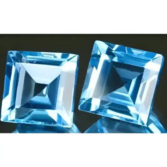 Topaze bleu suisse naturelle carrée 7 mm 2.00 carats