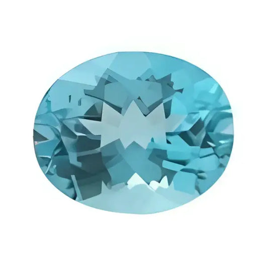 Topaze bleu suisse ovale a facettes 12x10 mm 5.90 carats
