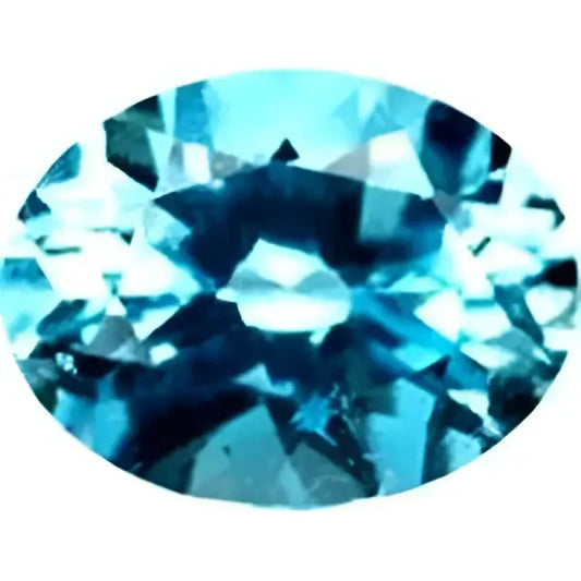 Topaze bleu suisse ovale a facettes 8x6 mm 1.50 carat