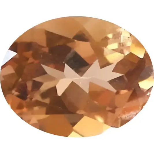 Topaze champagne ovale a facettes 10x8 mm 3.00 carats