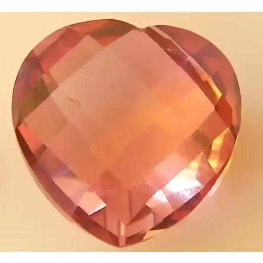 Topaze rose coeur a facettes 12 mm 7.00 carats