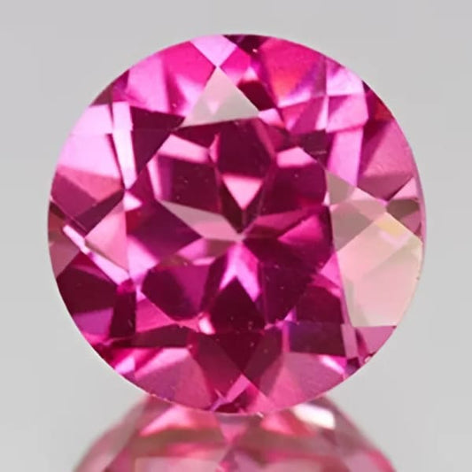 Topaze rose ronde a facettes 10 mm 4.50 carats