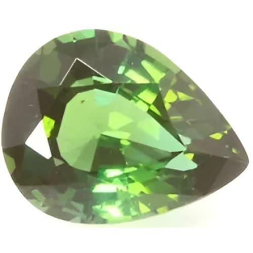 Tourmaline verte poire a facettes 7x5 mm 0.50 carat