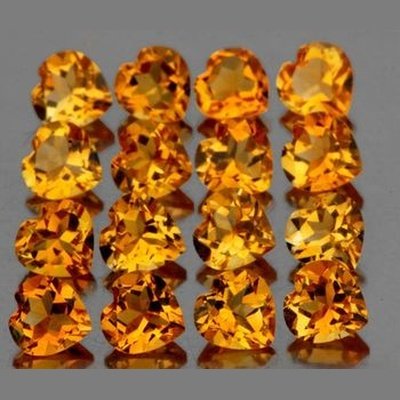 Citrine or coeur à facettes 3 mm 0.09 carat