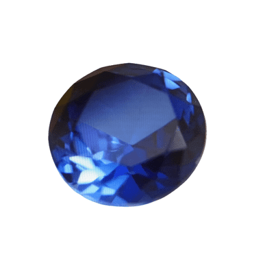 Saphir synthétique verneuil taille ronde à facettes 5x5 mm 0.60 carat