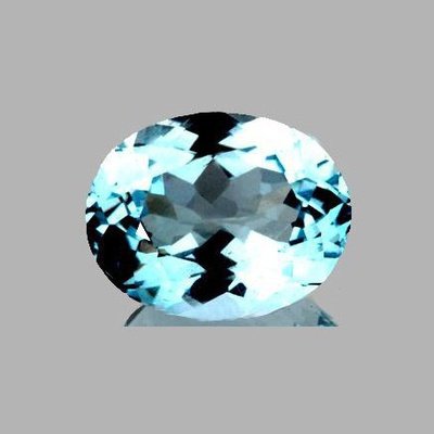 Topaze bleu ciel ovale a facettes 19.88x15.04x11.06 mm 24.35 carats avec certificat