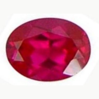 Rubis verneuil ovale a facettes 6x4 mm 0.55 carat