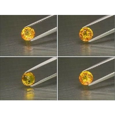 Saphir jaune naturel rond a facettes 6 mm 1.13 carats